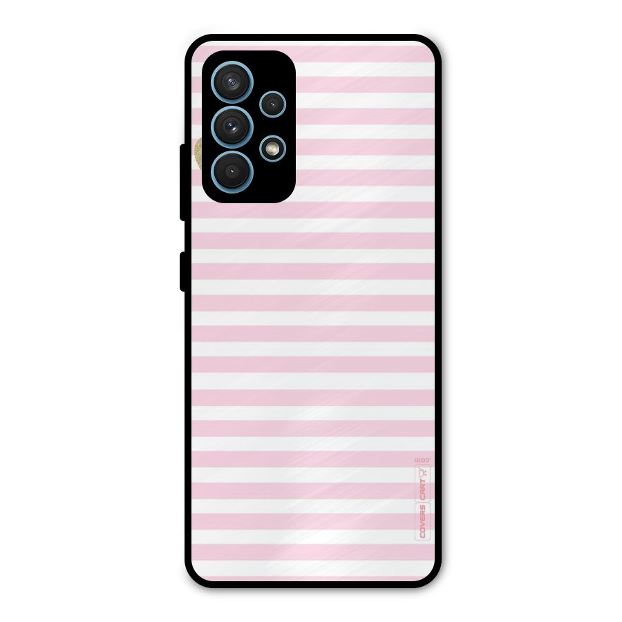 Pink Stripes Metal Back Case for Galaxy A32