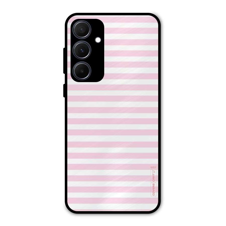 Pink Stripes Metal Back Case for Galaxy A35