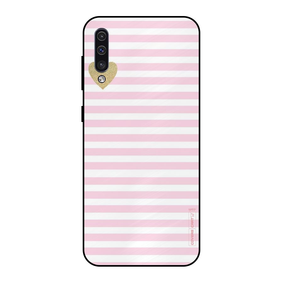 Pink Stripes Metal Back Case for Galaxy A50