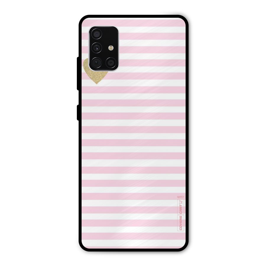 Pink Stripes Metal Back Case for Galaxy A51