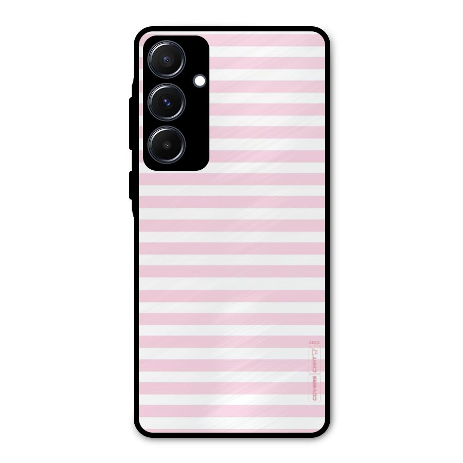 Pink Stripes Metal Back Case for Galaxy A55