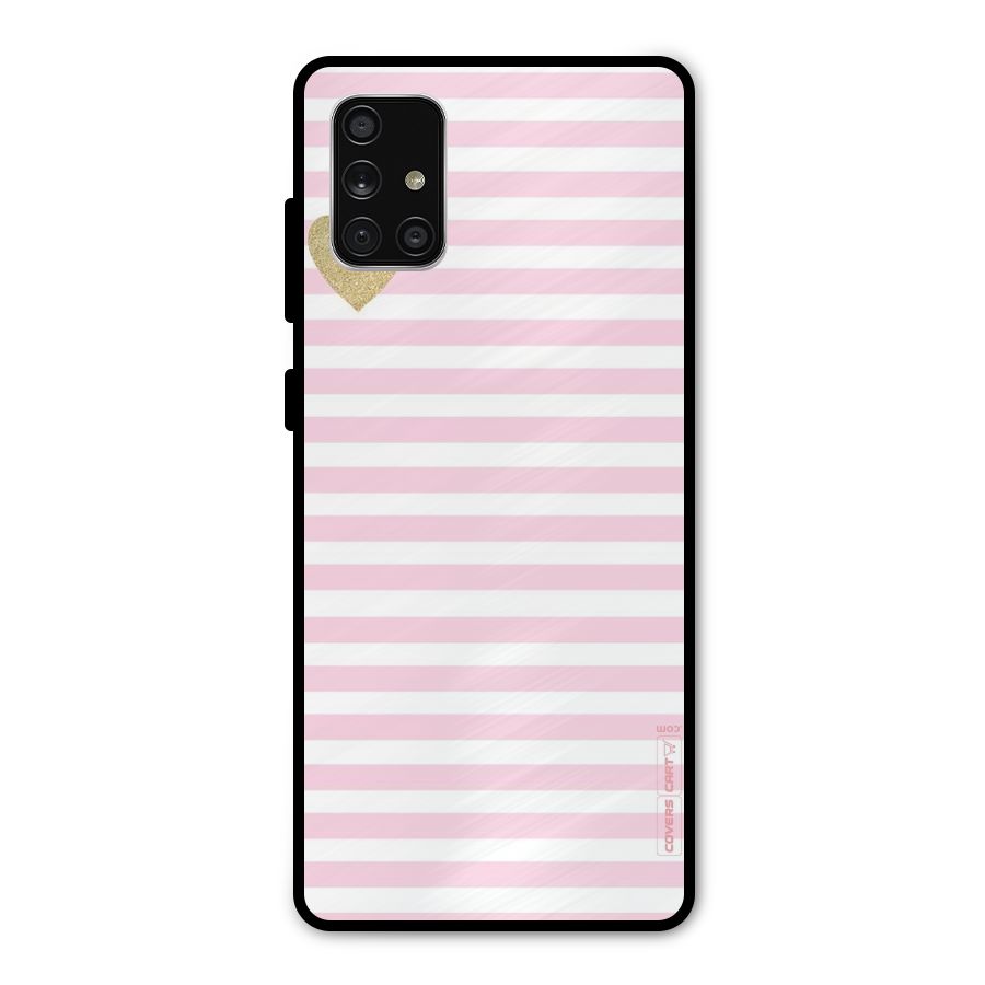 Pink Stripes Metal Back Case for Galaxy A71