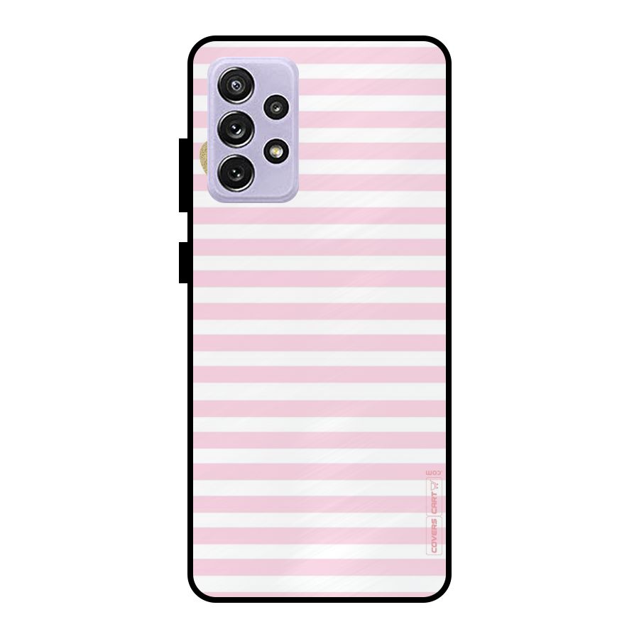 Pink Stripes Metal Back Case for Galaxy A72