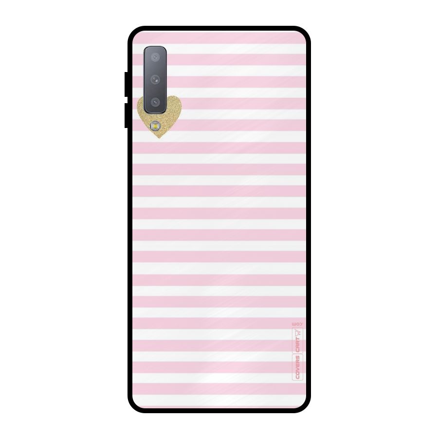 Pink Stripes Metal Back Case for Galaxy A7 (2018)