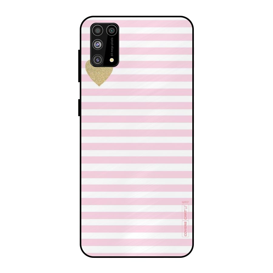 Pink Stripes Metal Back Case for Galaxy F41