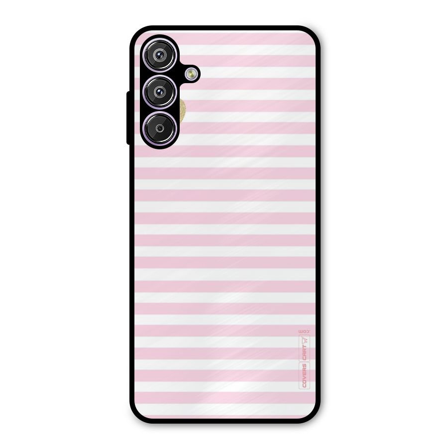 Pink Stripes Metal Back Case for Galaxy M15