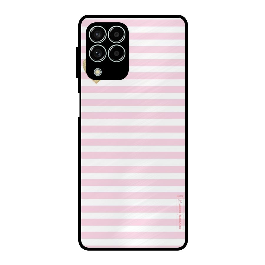 Pink Stripes Metal Back Case for Galaxy M33