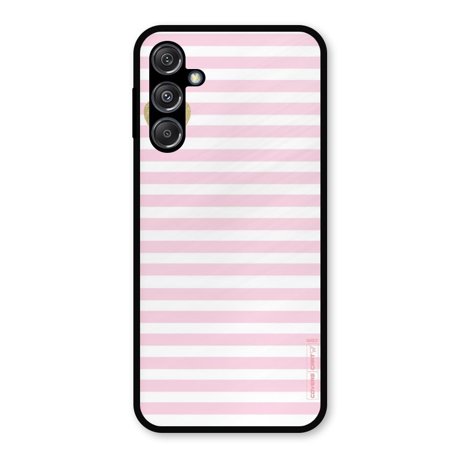 Pink Stripes Metal Back Case for Galaxy M34 5G