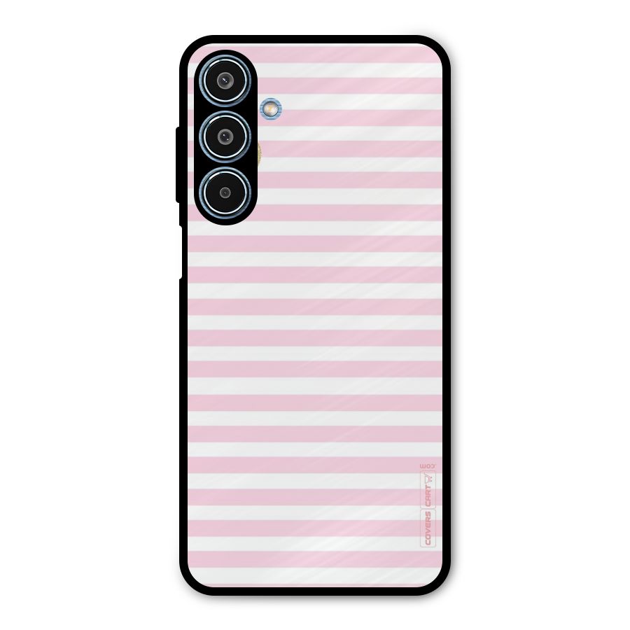 Pink Stripes Metal Back Case for Galaxy M35
