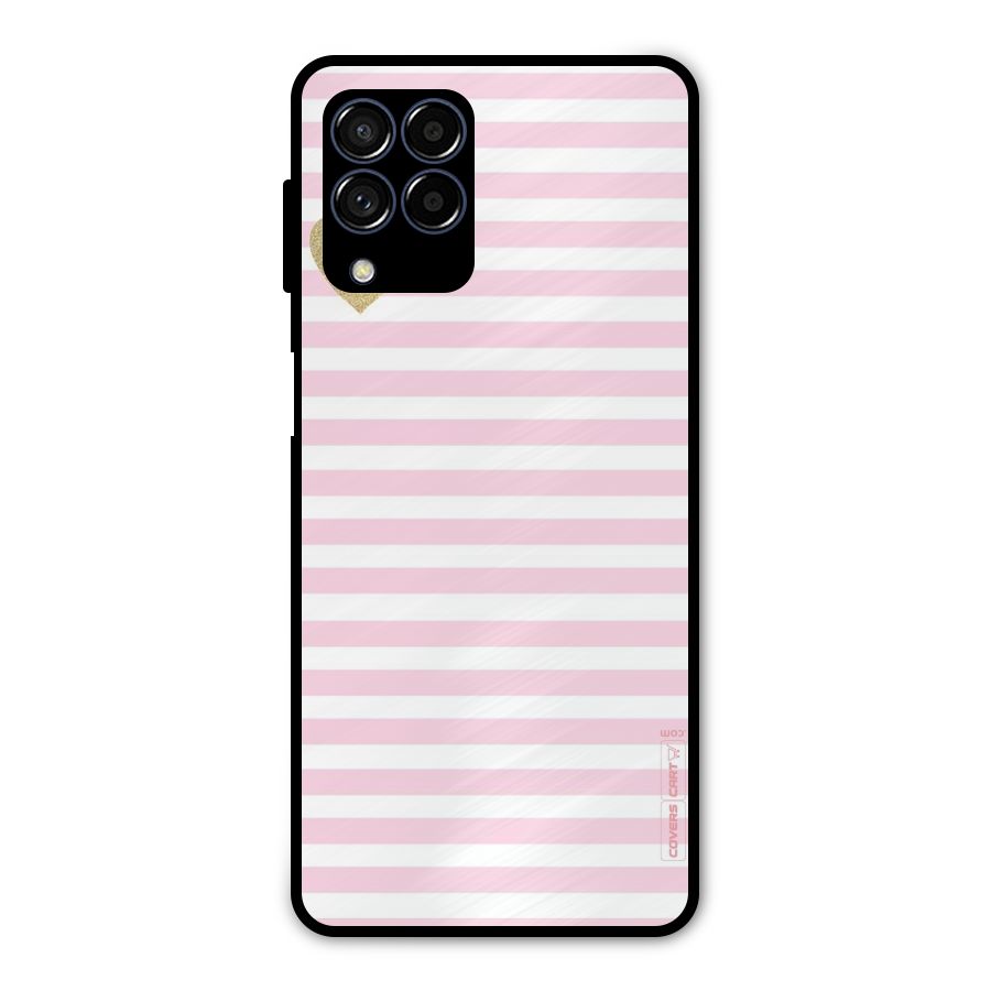 Pink Stripes Metal Back Case for Galaxy M53 5G