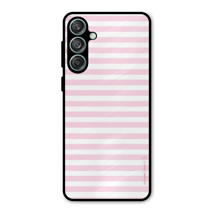 Pink Stripes Metal Back Case for Galaxy M55 5G