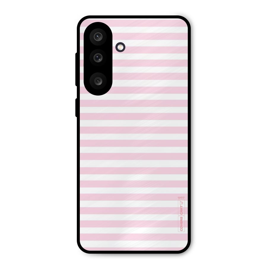 Pink Stripes Metal Back Case for Galaxy M56
