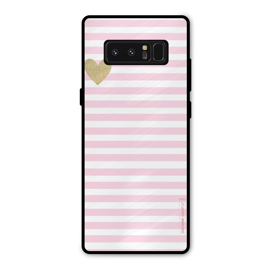 Pink Stripes Metal Back Case for Galaxy Note 8