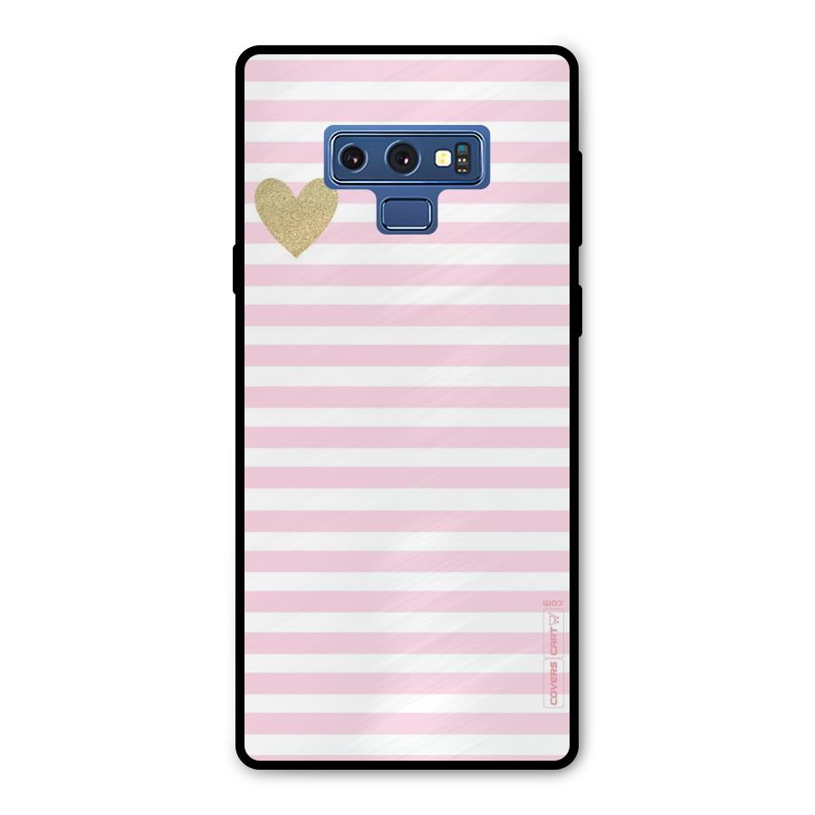Pink Stripes Metal Back Case for Galaxy Note 9