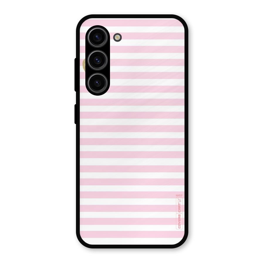 Pink Stripes Metal Back Case for Galaxy S23