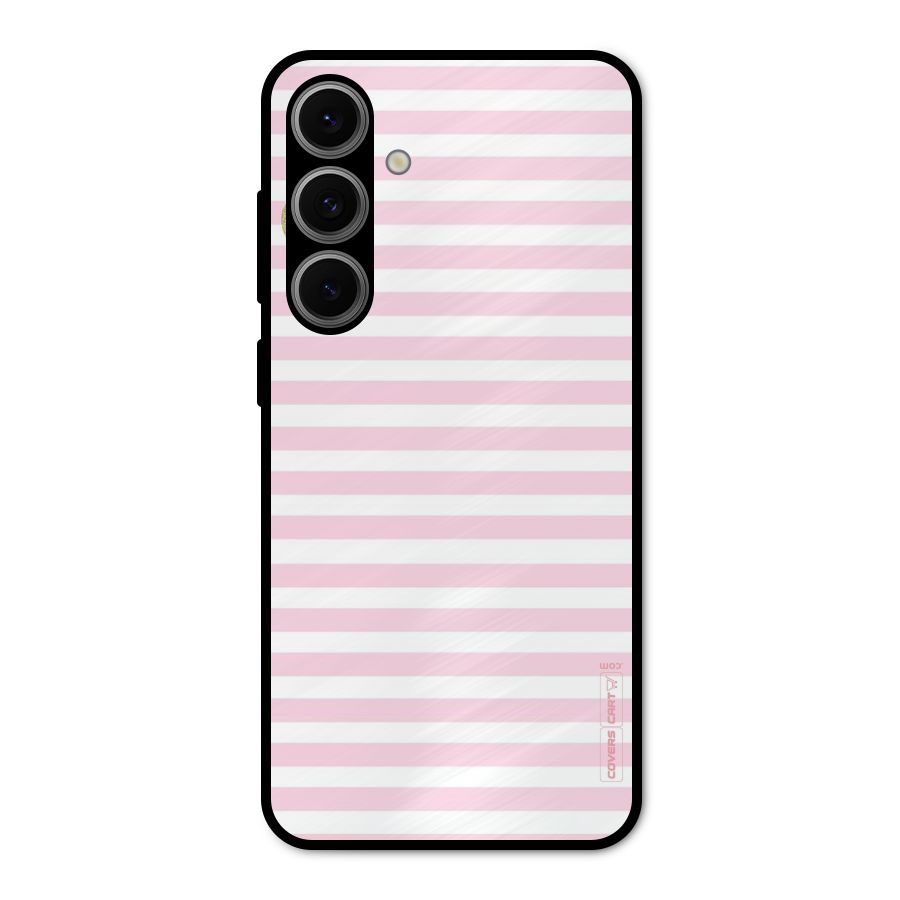 Pink Stripes Metal Back Case for Galaxy S24 FE