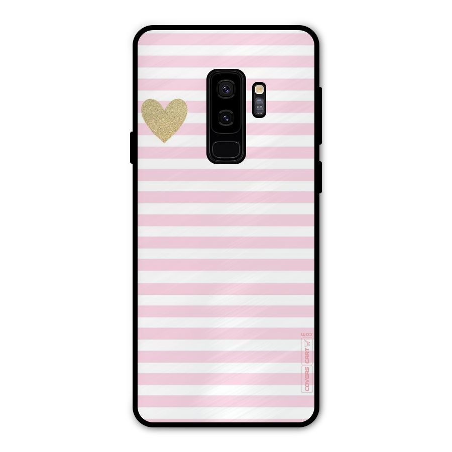 Pink Stripes Metal Back Case for Galaxy S9 Plus