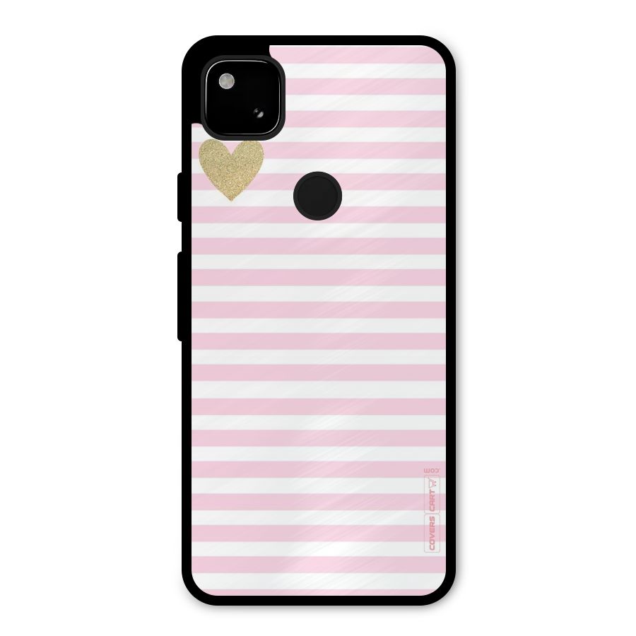 Pink Stripes Metal Back Case for Google Pixel 4a