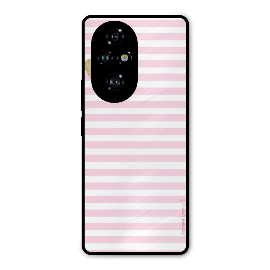 Pink Stripes Metal Back Case for Honor 200 Pro