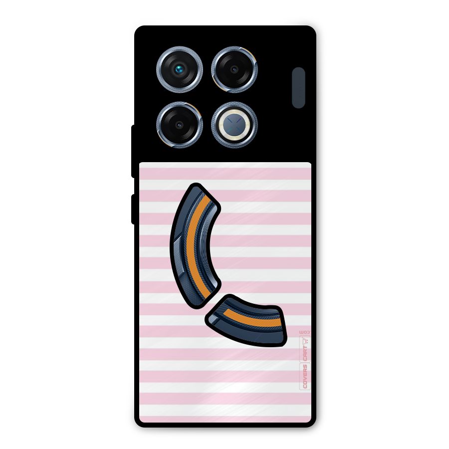 Pink Stripes Metal Back Case for Infinix GT 20 Pro