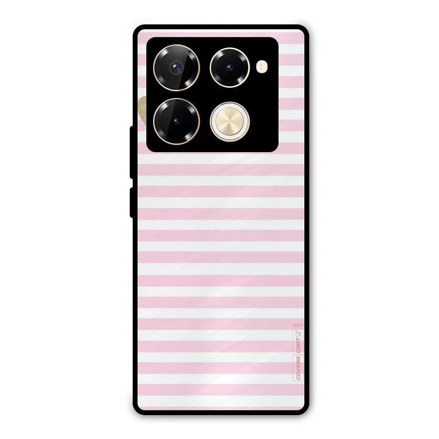 Pink Stripes Metal Back Case for Infinix Note 40 Pro Plus