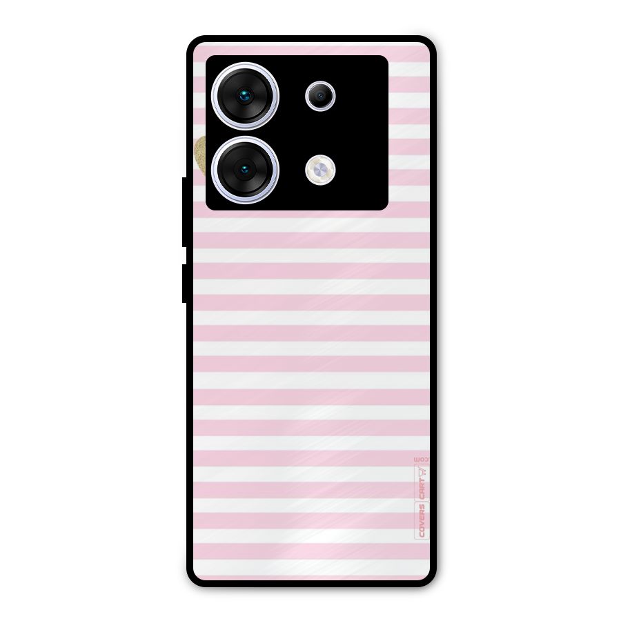 Pink Stripes Metal Back Case for Infinix Zero 30 5G