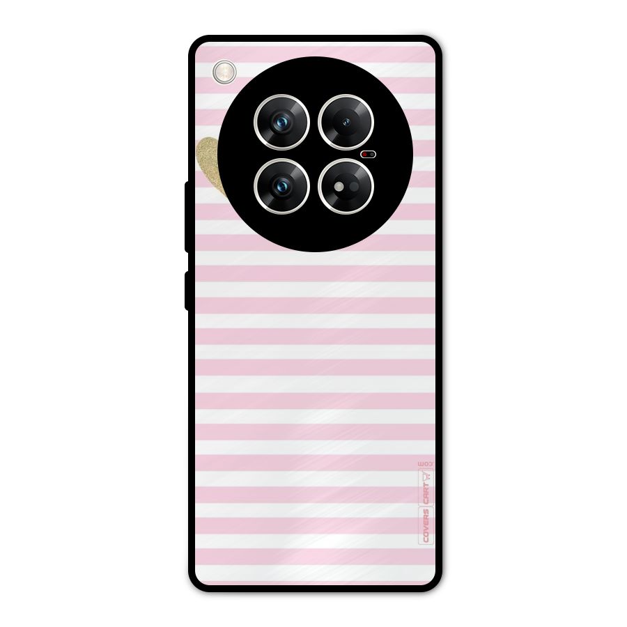 Pink Stripes Metal Back Case for Infinix Zero 40 5G
