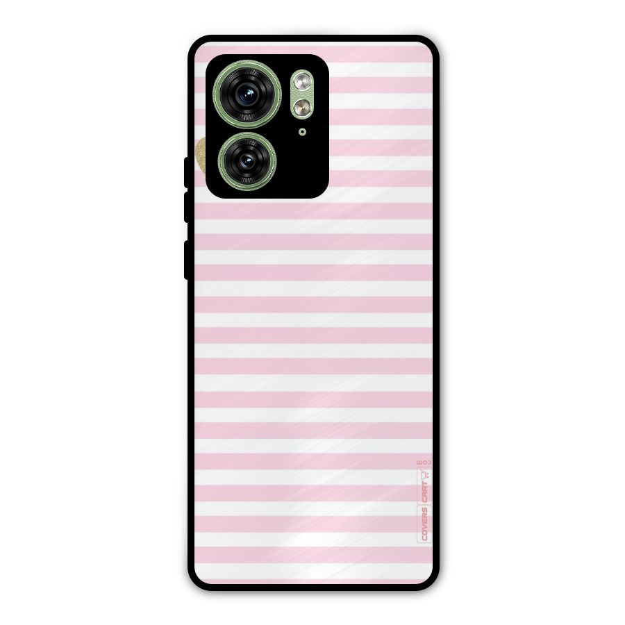 Pink Stripes Metal Back Case for Motorola Edge 40 5G