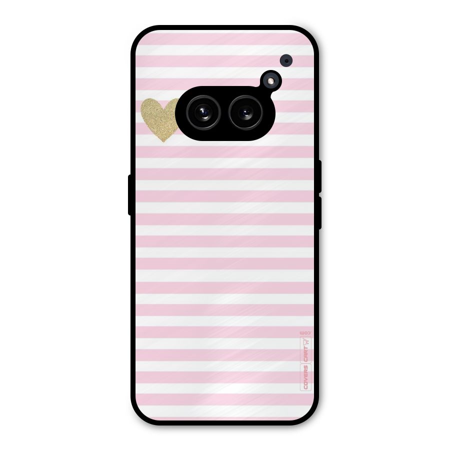 Pink Stripes Metal Back Case for Nothing Phone 2a Plus