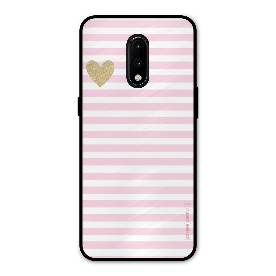 Pink Stripes Metal Back Case for OnePlus 7