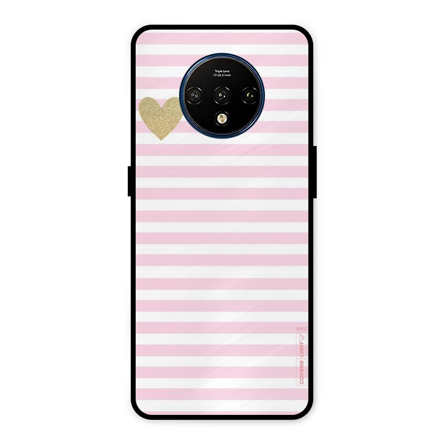 Pink Stripes Metal Back Case for OnePlus 7T