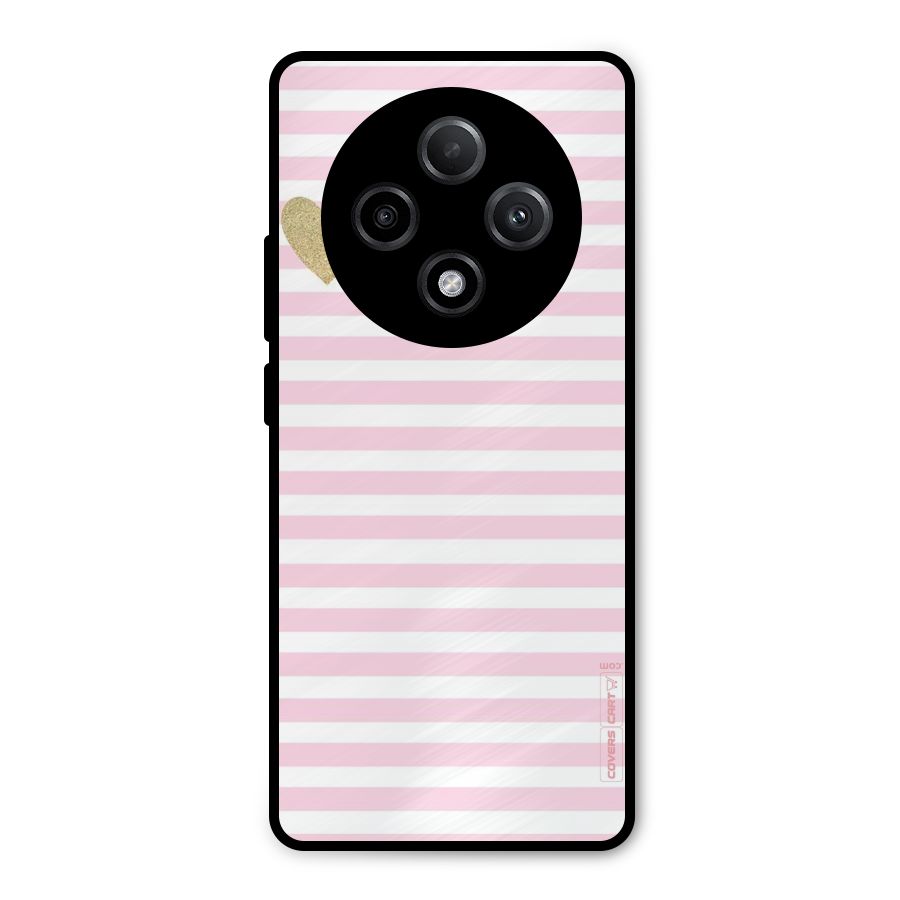 Pink Stripes Metal Back Case for Oppo F27 Pro Plus