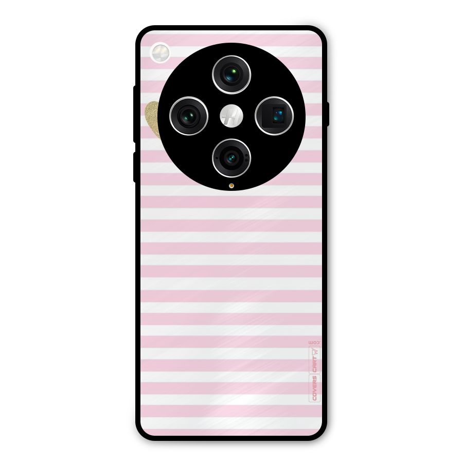 Pink Stripes Metal Back Case for Oppo Find X8 Pro