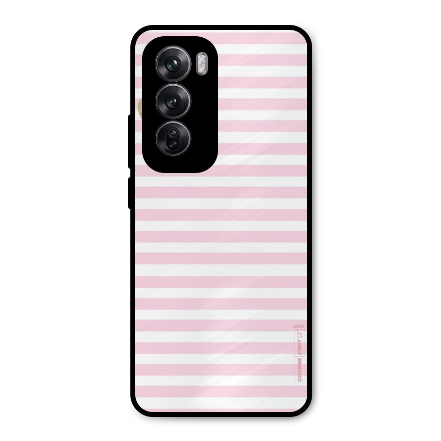 Pink Stripes Metal Back Case for Oppo Reno12 Pro