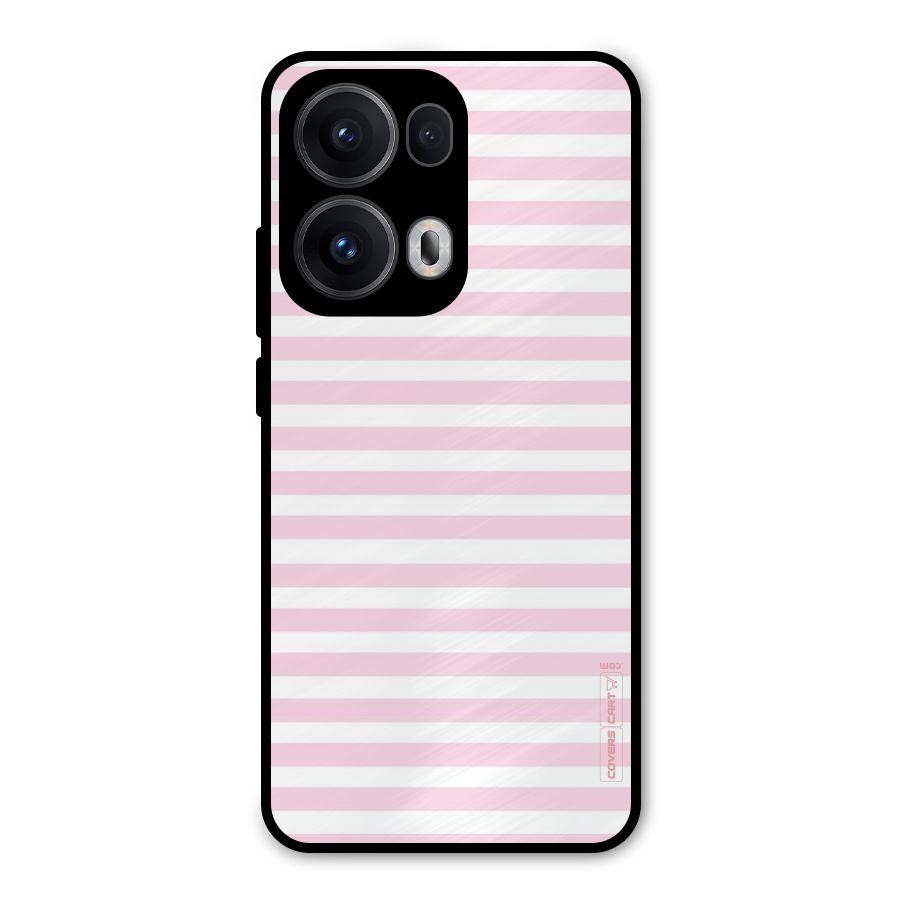 Pink Stripes Metal Back Case for Oppo Reno13 Pro