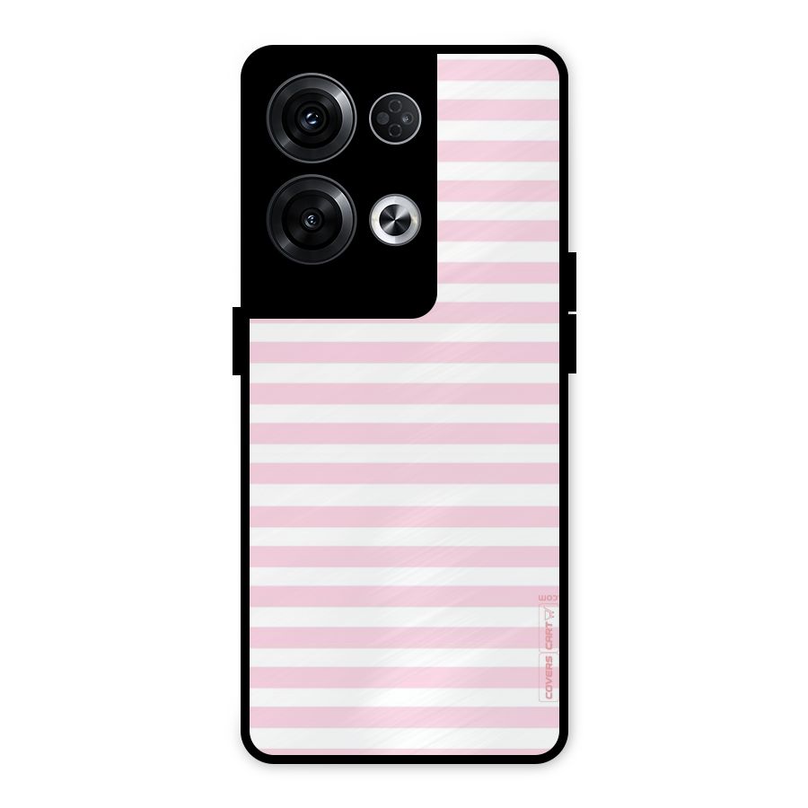 Pink Stripes Metal Back Case for Oppo Reno8 Pro 5G