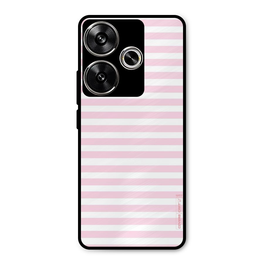 Pink Stripes Metal Back Case for Poco F6