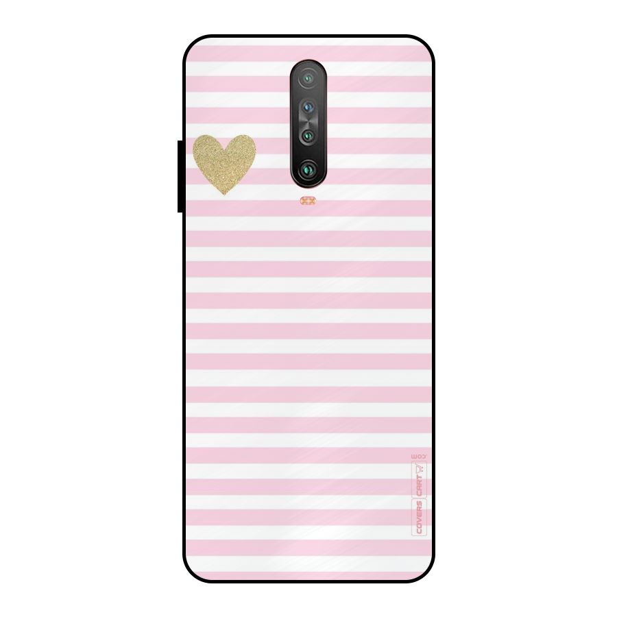 Pink Stripes Metal Back Case for Poco X2