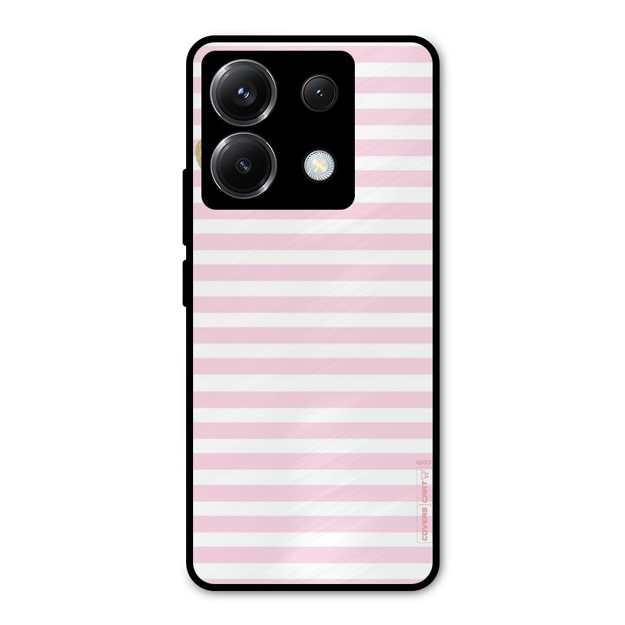 Pink Stripes Metal Back Case for Poco X6