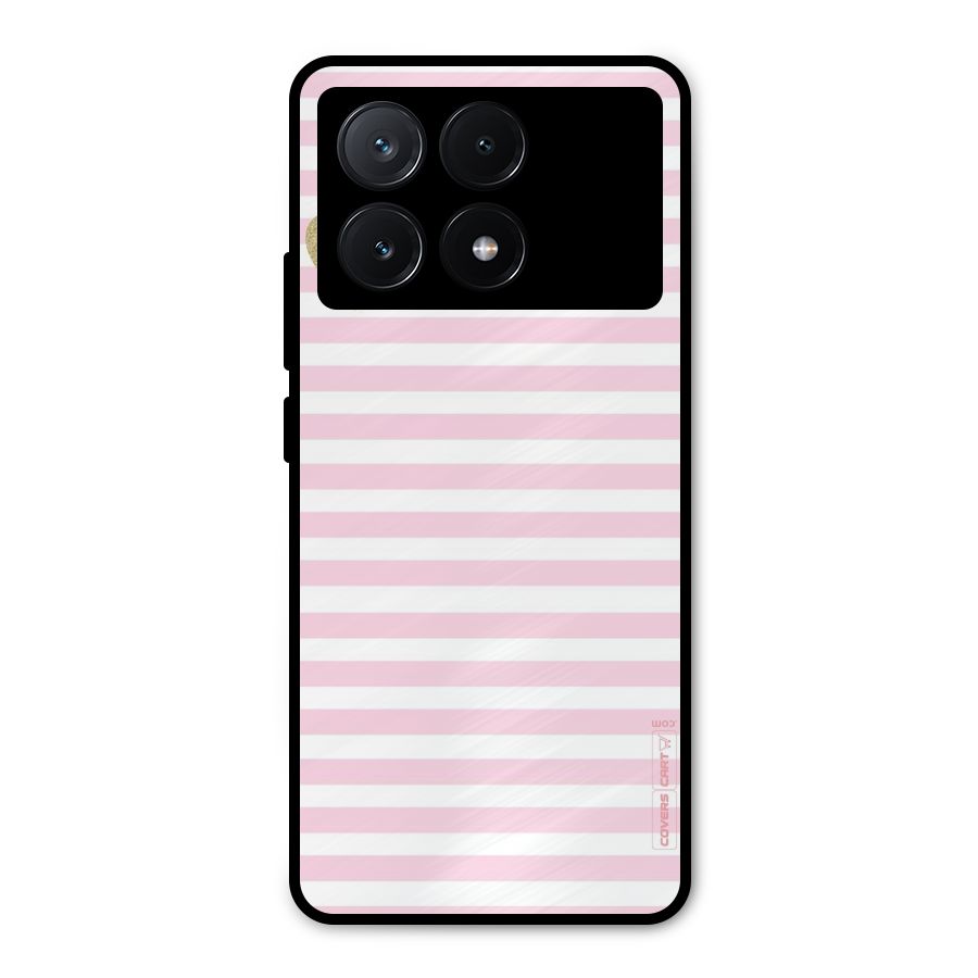 Pink Stripes Metal Back Case for Poco X6 Pro