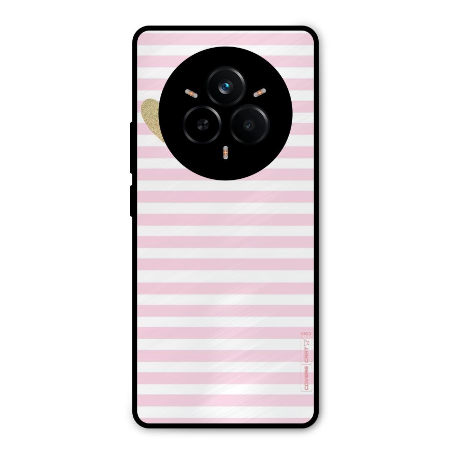 Pink Stripes Metal Back Case for Realme 14 Pro