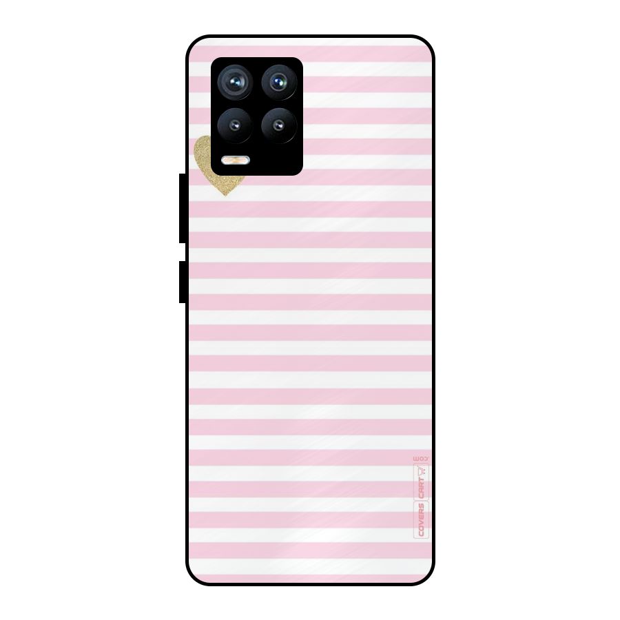 Pink Stripes Metal Back Case for Realme 8 Pro