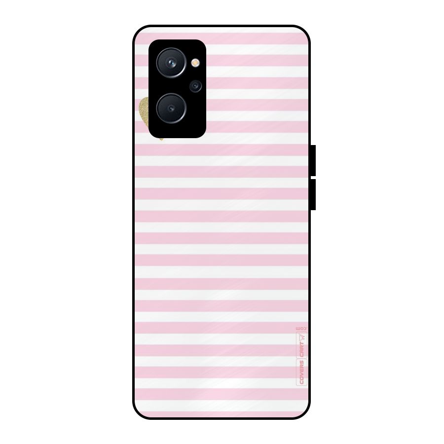 Pink Stripes Metal Back Case for Realme 9i 5G