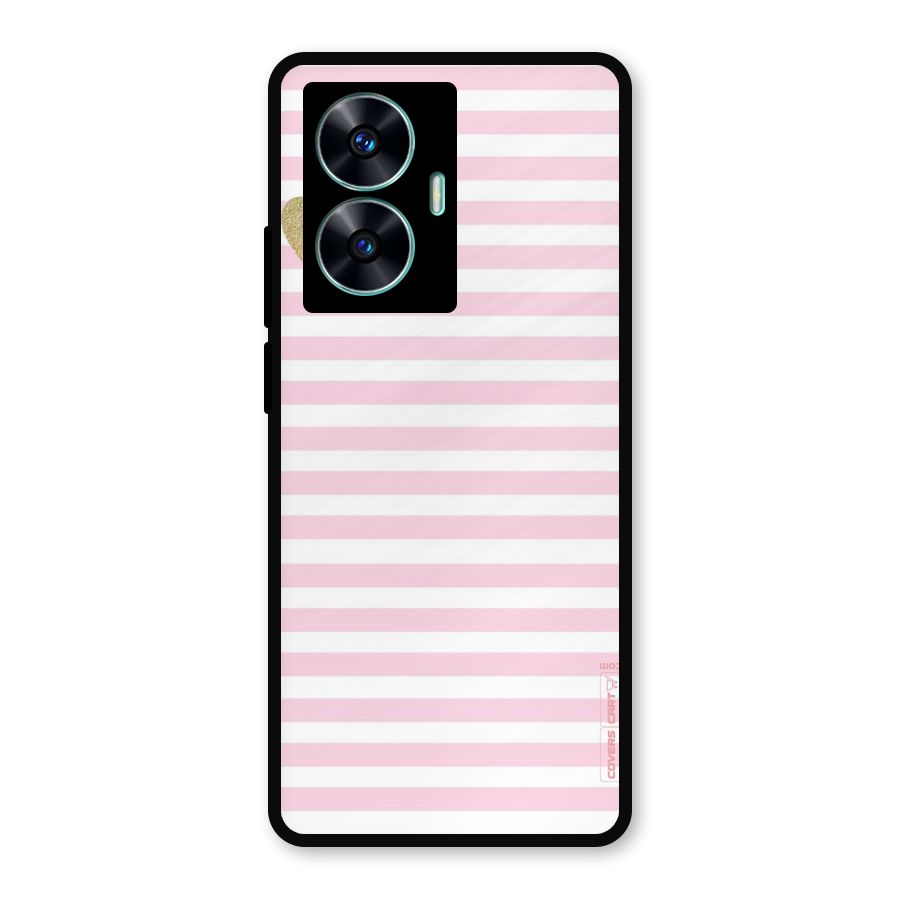 Pink Stripes Metal Back Case for Realme C55