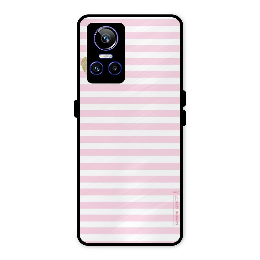 Pink Stripes Metal Back Case for Realme GT Neo 3