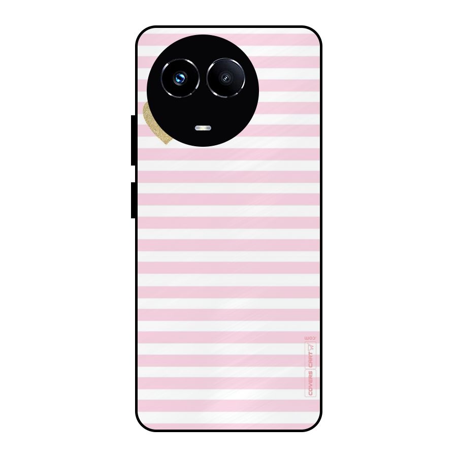Pink Stripes Metal Back Case for Realme Narzo 60X