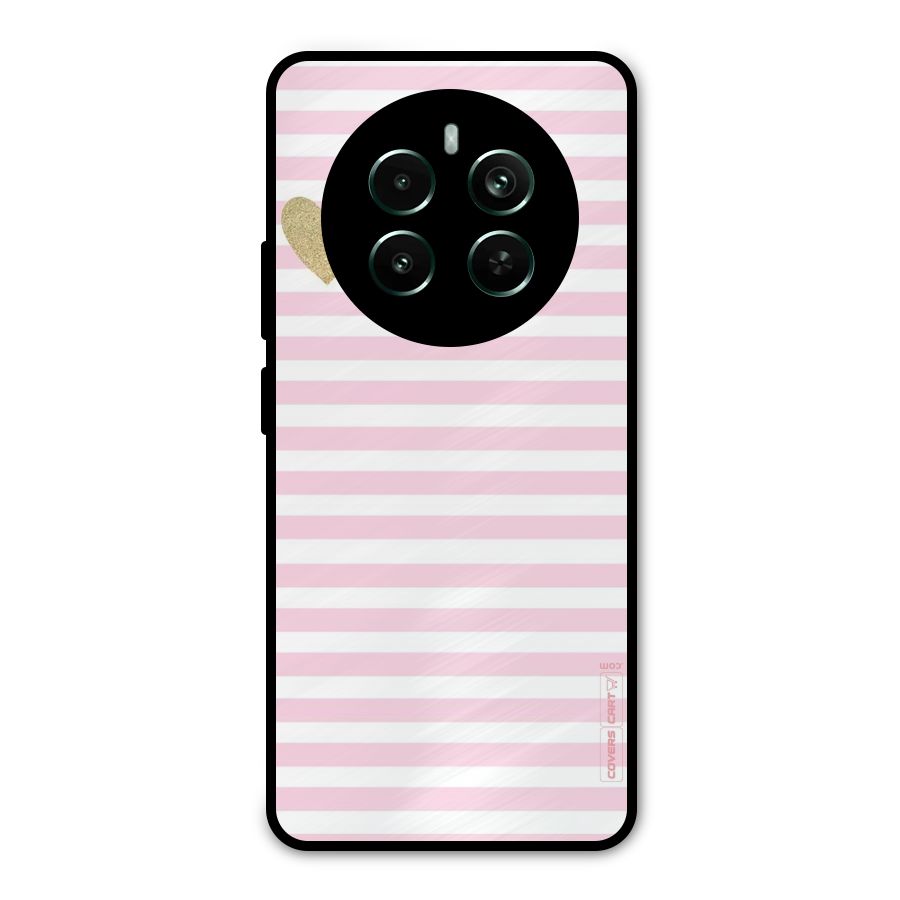 Pink Stripes Metal Back Case for Realme Narzo 70 Pro
