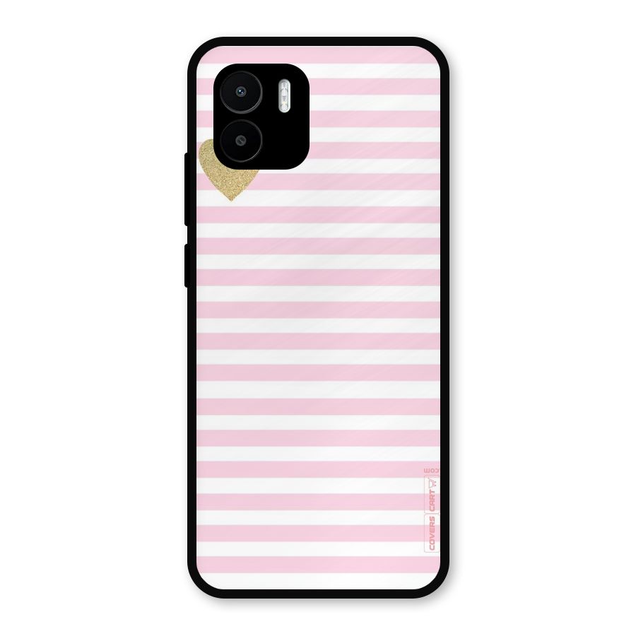 Pink Stripes Metal Back Case for Redmi A2
