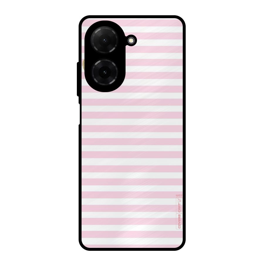 Pink Stripes Metal Back Case for Redmi A5 4G