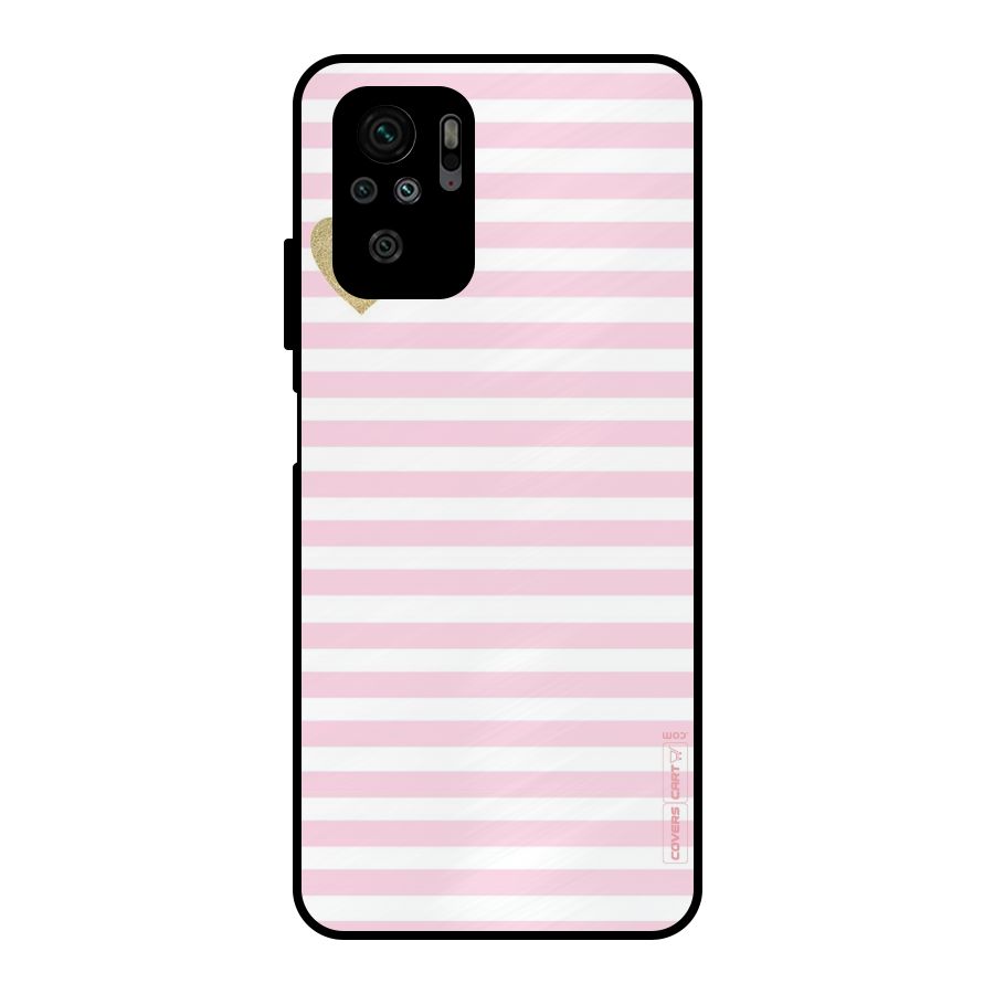 Pink Stripes Metal Back Case for Redmi Note 10S